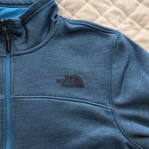 North Face Schenley Fleece Men's Large Full Zip Mock Turtle Jacket Blue